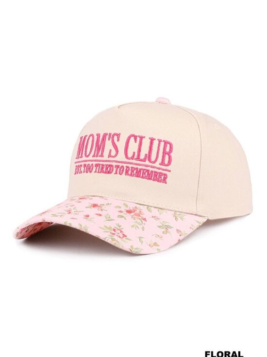Accessories - Mom’s Club Pink Floral Baseball Cap